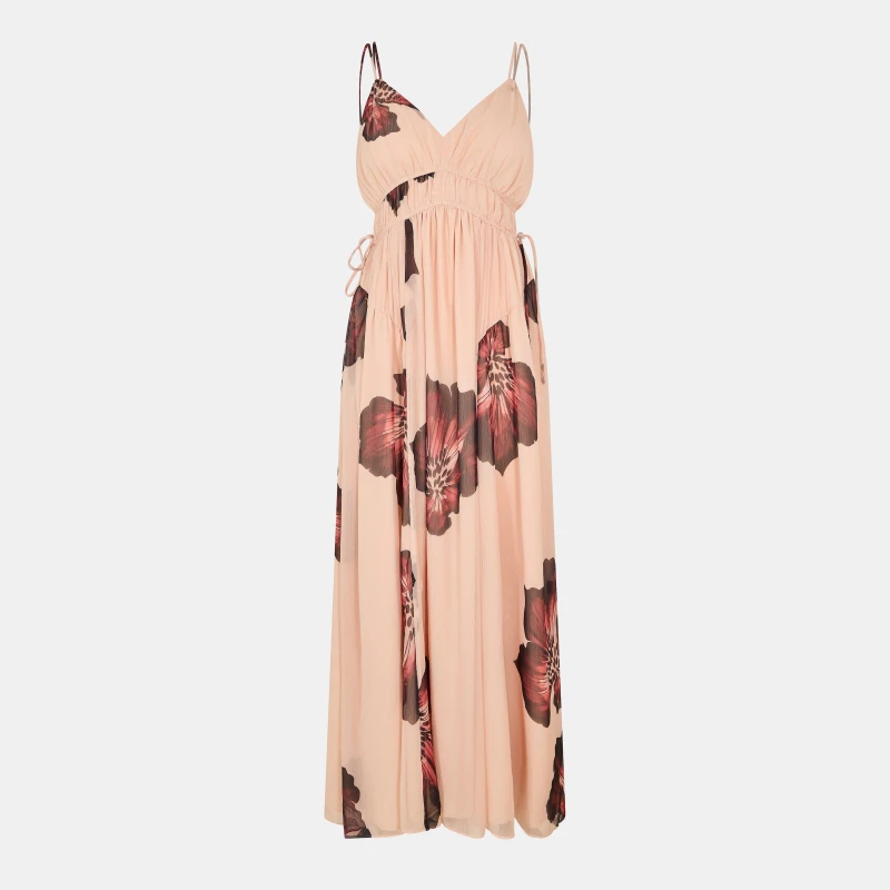 Image of French Connection Womens Hallie Long Maxi Dress Blush Pink female 8 (XS)