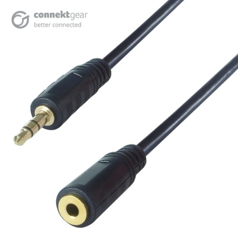 Image of connektgear 10m 3.5mm Stereo Jack Audio Extension Cable - Male to Fema