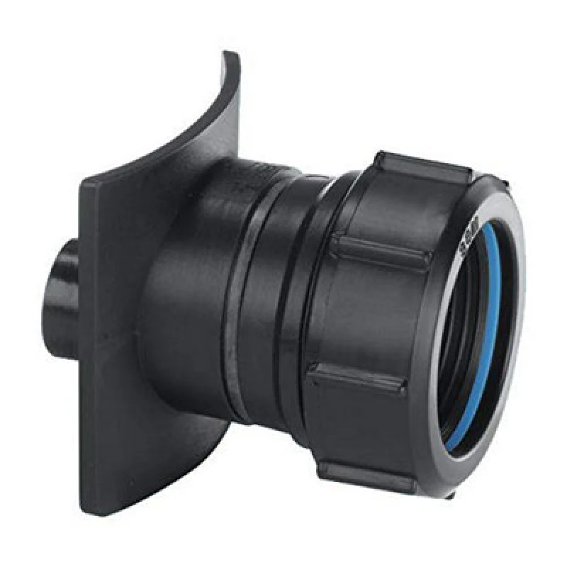 Image of McAlpine BOSS82TCAST-BL Black Mechanical Two Piece Cast Iron Soil Pipe Boss Connector to suit 22mm drill size, supplied with fixing tool Black