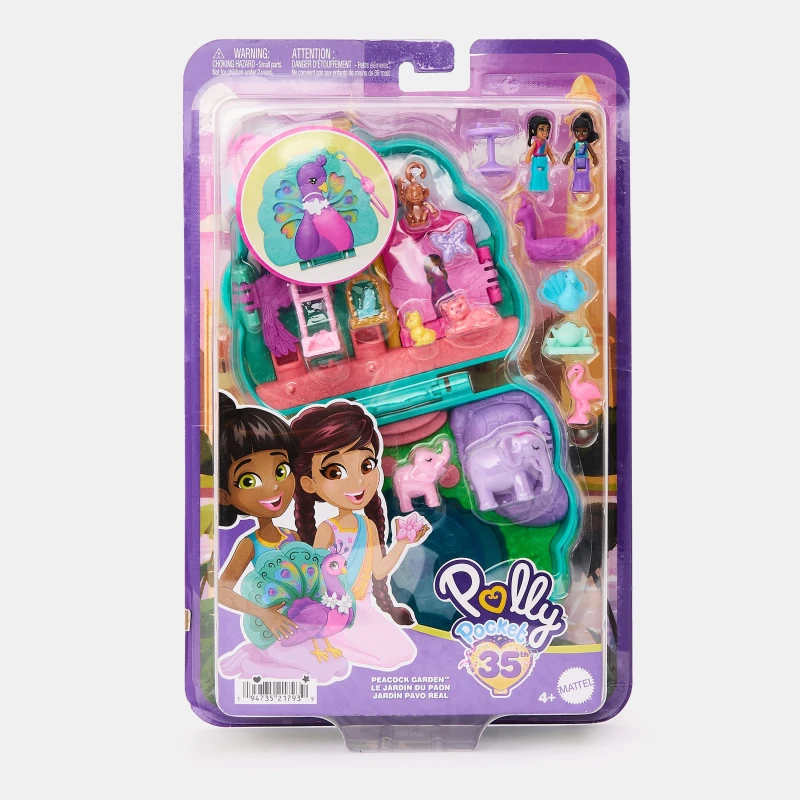 Image of Polly Pocket Polly Pocket Peacock Garden Compact Doll Playsets