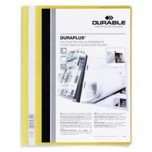 Image of Durable Duraplus Folder A4 Extra Wide Yellow Pack of 25