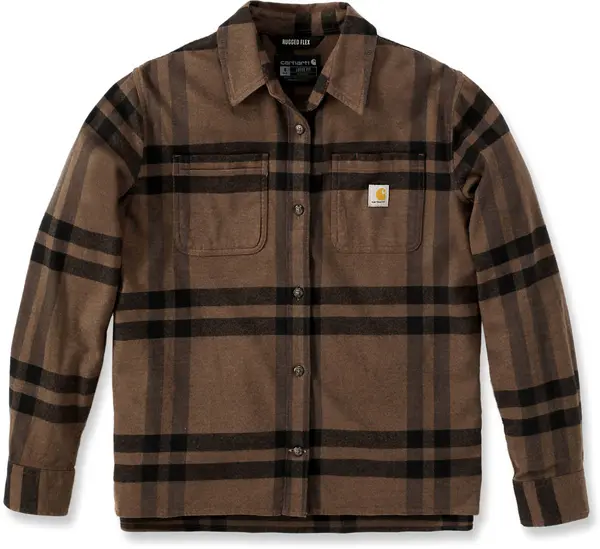 Image of Carhartt Loose Fit Midweight Flannel Ladies Shirt, brown, Size L for Women