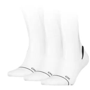 Image of Calvin Klein Klein High Cut 3 Pack Trainer Socks Womens - White