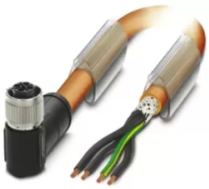 Image of Phoenix Contact, SAC-4P-FRS/ 1.5-PUR PE SH SCO Series, Right Angle M12 to Unterminated Cable assembly, 1.5m Cable