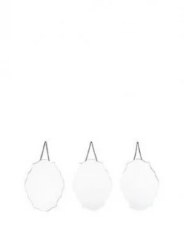 Image of Pacific Lifestyle Set Of 3 Clear Glass Scalloped Wall Mirrors