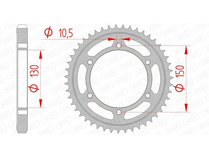 Image of AFAM Steel Standard Rear Sprocket 12801 - 530