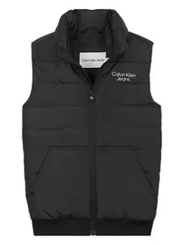 Image of Calvin Klein Jeans Boys Logo Gilet Vest - Black, Size Age: 12 Years