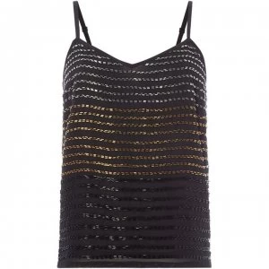 Image of Biba Ombre Beaded Embellished Cami - Black