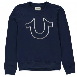 Image of TRUE RELIGION Junior Boys Hs Crew Sweatshirt - Navy