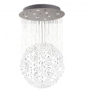 Image of Ceiling Cluster Pendant Medium Sphere 8 Light Polished Chrome, Crystal