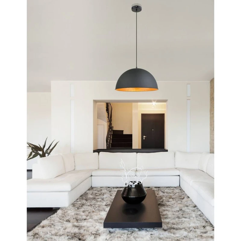 Image of Netlighting Lenn Dome Pendant Ceiling Light Black 1x E27 Black Unisex