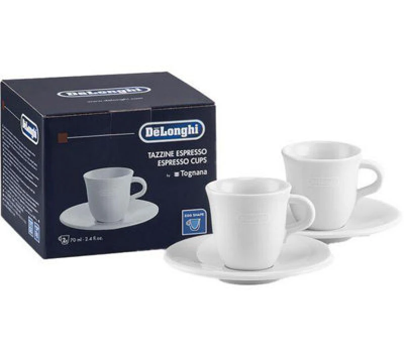 Image of DeLonghiDLSC308 Ceramic Espresso Cups - Twin Pack, White 8004399334236