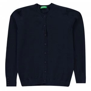Image of Benetton Cotton Cardigan Child Girls - 13C Navy