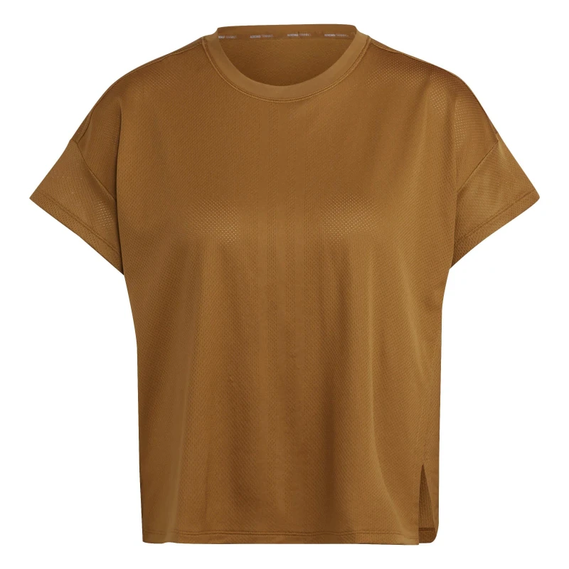 Image of adidas HIIT AEROREADY Quickburn Training T-Shirt Womens - Brown Brown 2XS