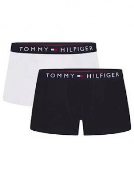 Image of Tommy Hilfiger Boys 2 Pack Essential Boxer - White Navy
