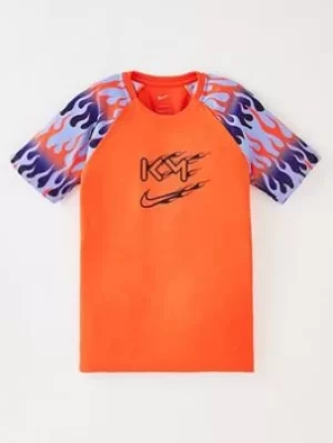 Image of Boys, Nike Kylian Mbappe Nike Junior Df S/s T-Shirt, Black, Size L