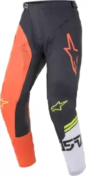 Image of Alpinestars Racer Compass Motocross Pants, black-white-orange, Size 32, black-white-orange, Size 32