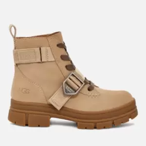 Image of UGG Womens Ashton Waterproof Leather Lace Up Boots - Mustard Seed - UK 8