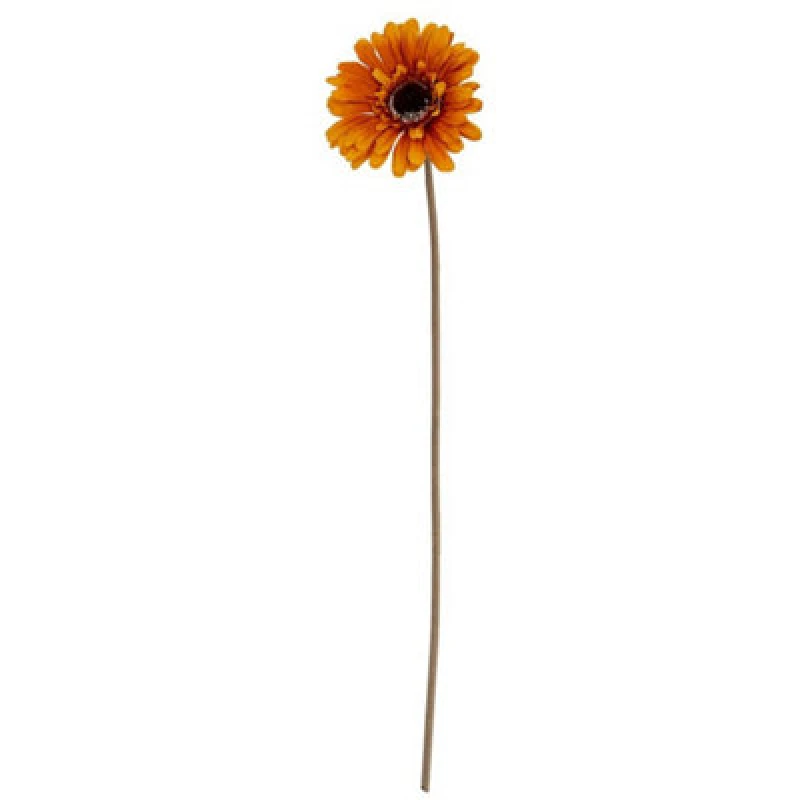 Image of Hill Interiors Soft Yellow Gerbera Stem Artificial Flower - Plastic - L11 X W11 X H53cm - Yellow