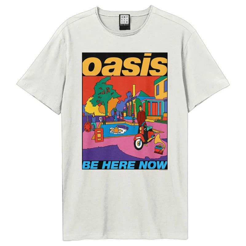 Image of Amplified Amplified Men Be Here Now Oasis T-Shirt in White Size: X-Small White XS Male 5063652562529
