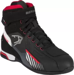 Image of Bering Tiger Motorcycle Boots, black-white-red, Size 42, black-white-red, Size 42