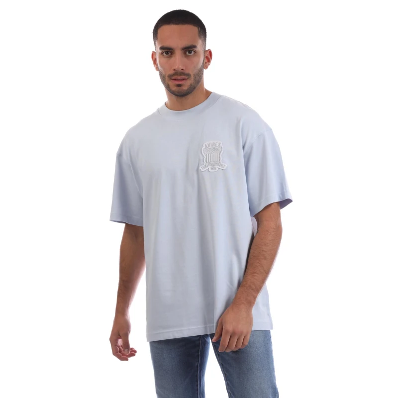 Image of Avirex Mens Lenox Oversized Fit T-Shirt Sky Blue male X Small