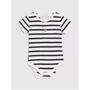 Image of Tommy Hilfiger Baby Striped Henley Body S/S - Blue