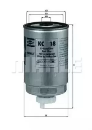 Image of Fuel Filter KC18 72350360 by MAHLE Original
