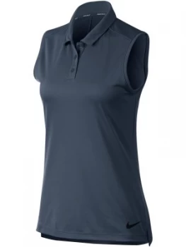 Image of Nike Golf Dry Sleeveless Polo Blue