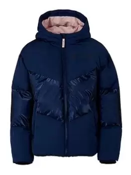 Image of Jack Wills Girls Contrast Shine Padded Jacket - Blue Size 15-16 Years, Women