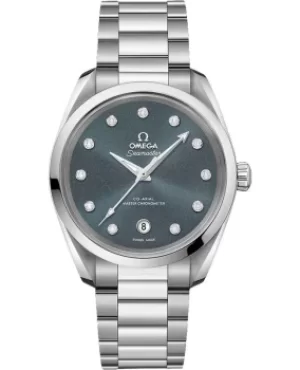 Image of Omega Seamaster Aqua Terra 150m Master Co-Axial Chronometer 38 MM Shimmer Dial Stainless Steel Womens Watch 220.10.38.20.53.001 220.10.38.20.53.001