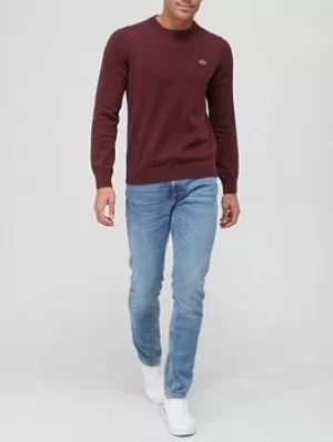 Image of Lacoste Crew Neck Jumper, Burgundy, Size 3XL, Men