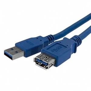 Image of StarTech 1m Blue SuperSpeed USB 3.0 Extension Cable A to A Male to Female