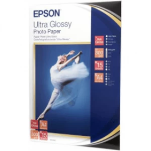 Image of Epson C13S041927 A4 Ultra Glossy Photo Paper 300g x15