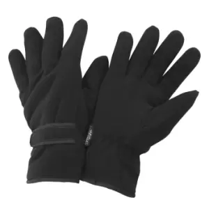 Image of FLOSO Mens Thinsulate Winter Thermal Fleece Gloves (3M 40g) (Medium) (Black)