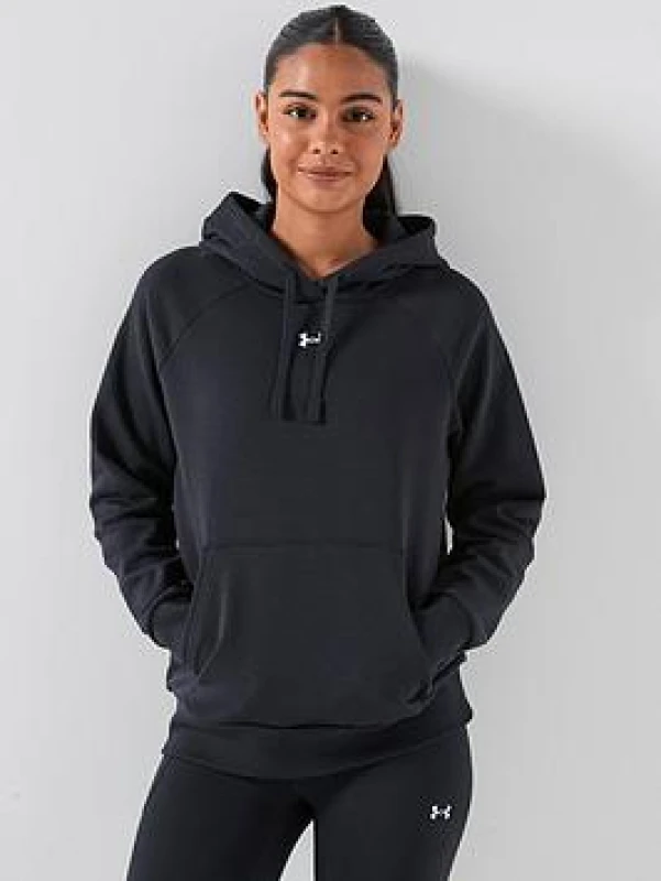 Image of Under Armour Womens Rival Fleece Hoodie M- Bust 36 - 38' Black 1379500-001-M
