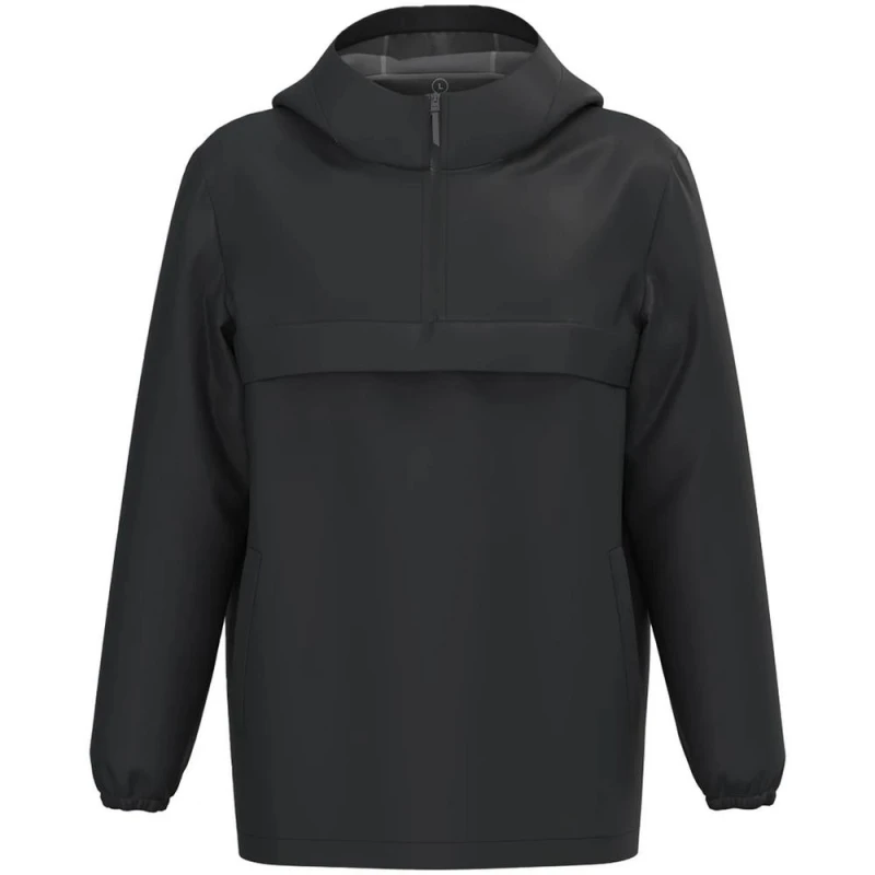 Image of Native Spirit Mens Waterproof Quarter Zip Windbreaker in Black Size: Large Black Male L
