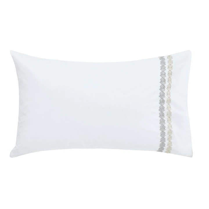 Image of Harlequin Grey Cotton Percale 180 Thread Count 'Ananda' Standard Pillow Case