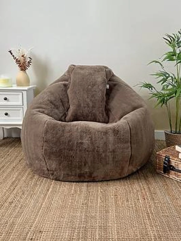 Image of rucomfy Beanbags rucomfy Hygge Faux Fur Beanbag - Natural, Cream 058-HYG-NAT