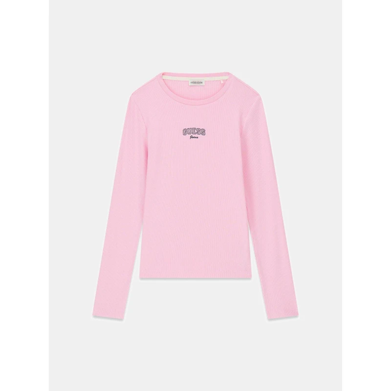 Image of Guess Womens Embro SlimT Long Sleeve T-Shirt Soft ROSE female 8 (XS)