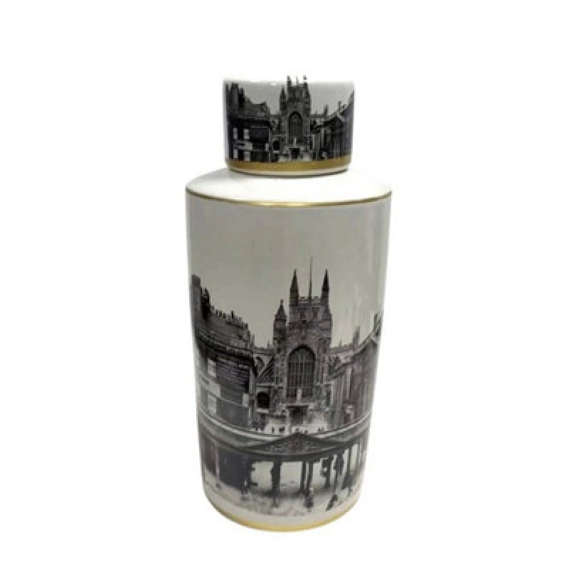 Image of Jar with Lid - Ceramic - L14 x W14 x H36cm MinsterStylishLivingLtd875