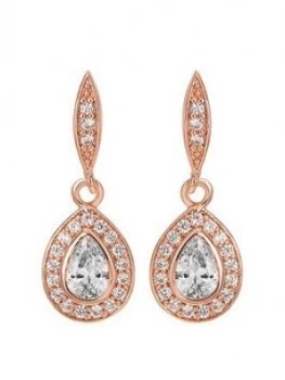 Image of Jon Richard Jon Richard Rose Gold Pave Pear Drop