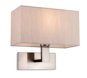 Image of Raffles Wall Lamp Brushed Steel with Rectangle Oyster Shade