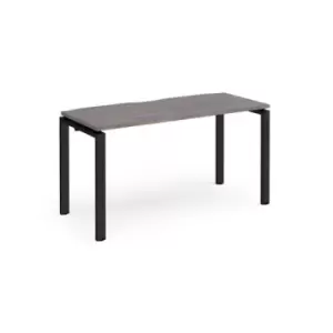 Image of Adapt single desk 1400mm x 600mm - Black frame and grey oak top