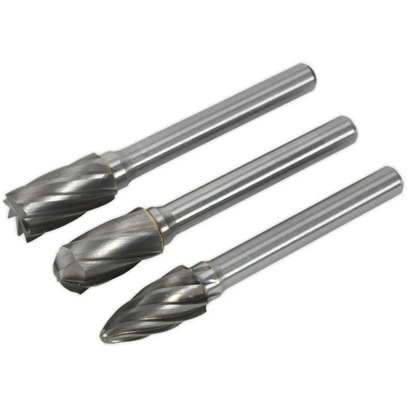 Image of Loops 3 PACK - 10mm Tungsten Carbide Rotary Burr Bits Set - VARIOUS RIPPER / COARSE Multi