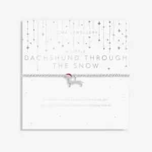 Image of Christmas Dachshund Through The Snow Silver 17.5cm Bracelet 6101