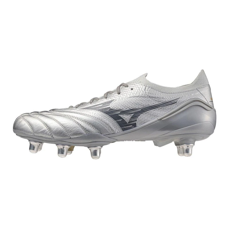 Image of Mizuno Morelia Neo IV Elite Adults Soft Ground Rugby Boots Glx Slv/C Gry male 7 (41)