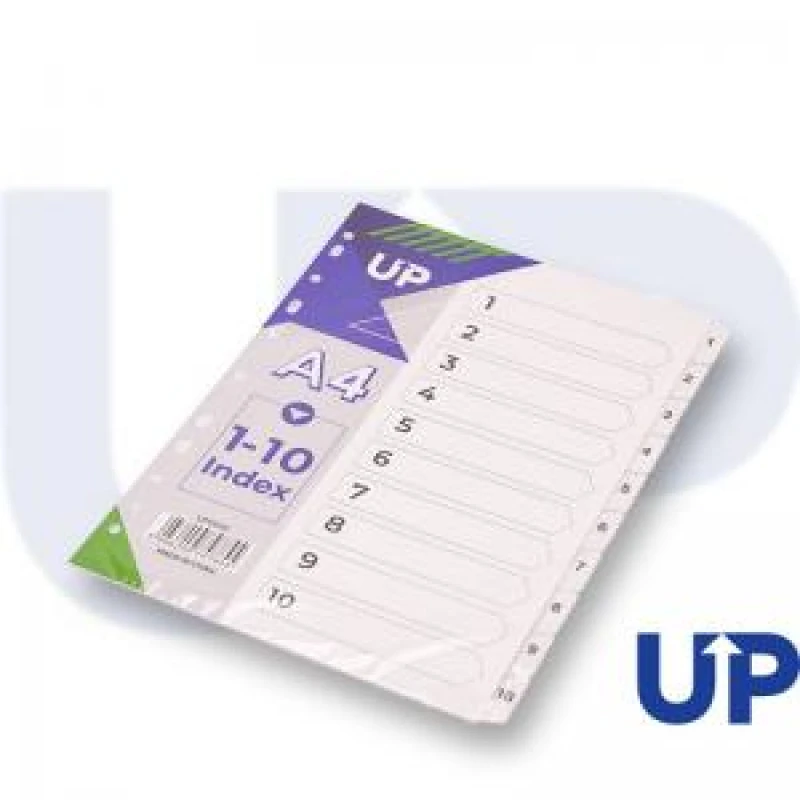 Image of UP Index White Clear Tabs 1 - 10