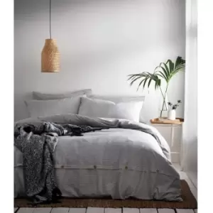 Image of The Linen Yard Holbury Duvet Cover Set (King) (Grey) - Grey