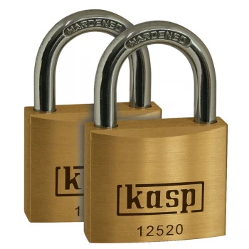 Image of Kasp K12520D2 Premium Brass Padlock - 20mm - Twin